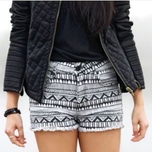 Tribal High Waisted Denim Shorts